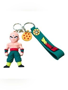 Tien Keychain Charm - Green Strap with Yellow Dragon Ball